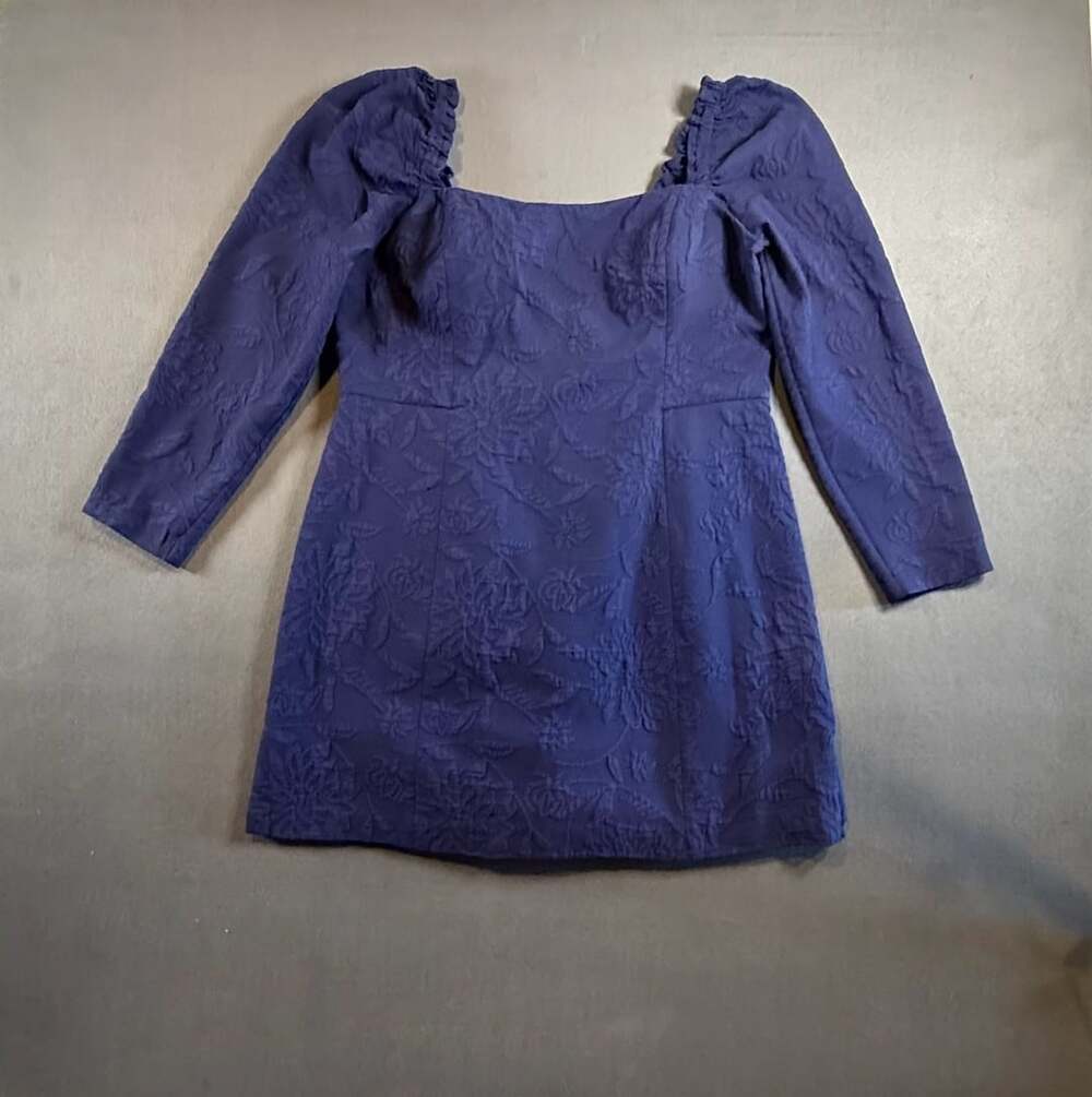 Lilly Pulitzer Ivanna Long-Sleeve Romper Size 16 Navy Caliente Pucker